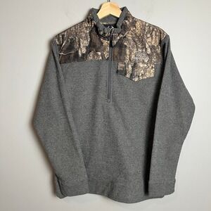 Realtree Fleece Pullover Jacket Men's Small Qtr Zip Pocket Camo Hunting Casual